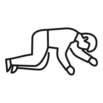 Businessman crawling exhausted after work icon representing stress and burnou Stock Illustration