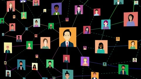 Businessman Create a Large network of diverse people Connected with Lines A.. Stock Footage 305698337