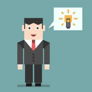 Businessman with creative idea Stock Illustration