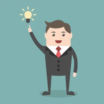 Businessman with creative idea Stock Illustration