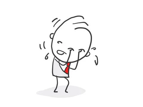 A businessman crying sad. vector Stock Illustration
