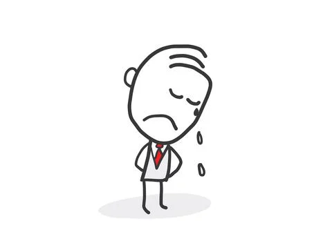 A businessman crying sad. vector Stock Illustration
