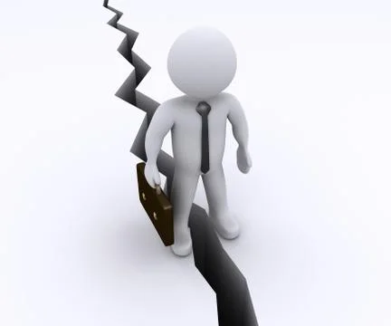 Businessman is in danger Stock Illustration