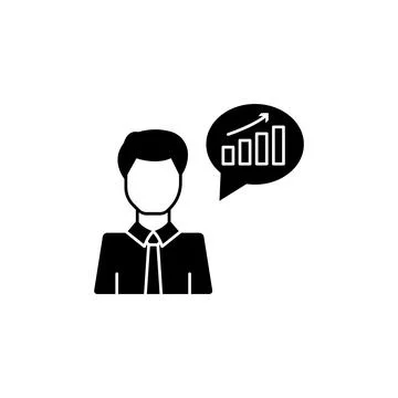 Businessman data analytics icon. Simple business intention icons for ui and ux Stock Illustration