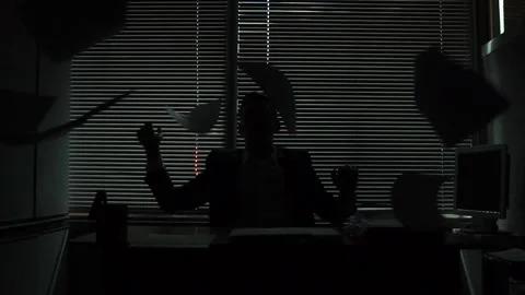 Businessman in depression. Throws paper. Failed. 動画素材 97978794