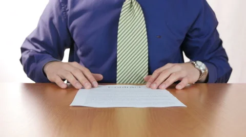 Businessman Destroy Contract in Office Stock Footage 64059904