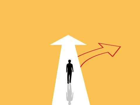 Businessman determine their own path Illustrazione stock