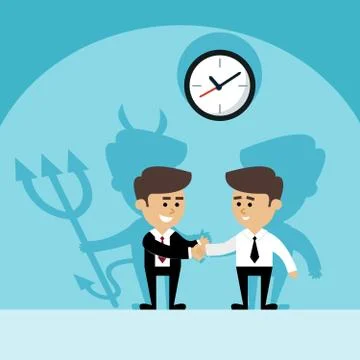Businessman devil shadow Stock Illustration