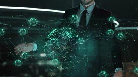 Businessman with Devops Engineer hologram concept Stock Footage 171726382