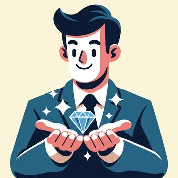 Businessman with Diamond Concept Stock Illustration