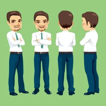Businessman Different Angle View Stock Illustration