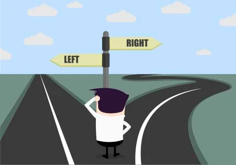 Businessman difficult choice Stock Illustration