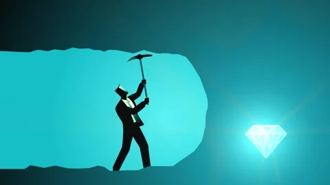 Businessman digging a tunnel with a pickaxe Stock Footage 292423642