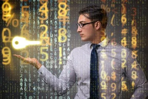 Businessman in digital security concept 写真素材