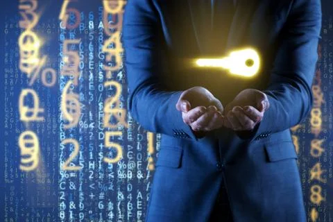 Businessman in digital security concept 写真素材