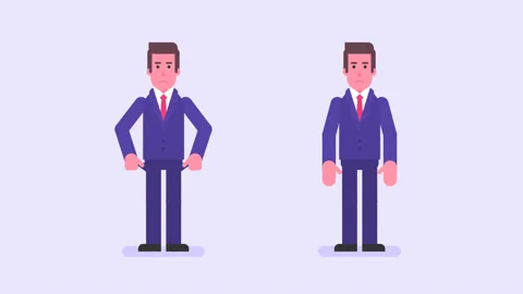 Businessman dissatisfied shows empty pockets and spreads his hands. Alpha cha Stock Footage 106073743
