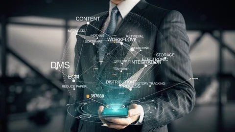 Businessman with DMS Stock Footage 86407619