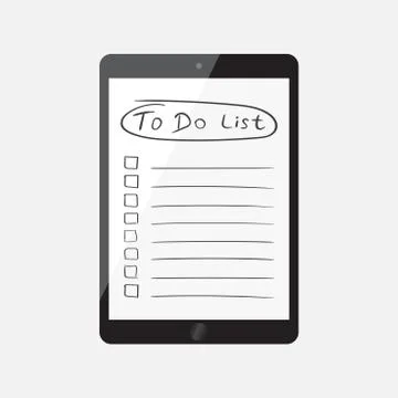 Businessman to do list, checklist with tablet computer. Check list icon flat  Stock Illustration