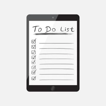 Businessman to do list, checklist with tablet computer. Check list icon flat  Stock Illustration