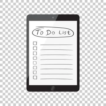 Businessman to do list, checklist with tablet computer. Check list icon flat  Stock Illustration