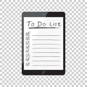 Businessman to do list, checklist with tablet computer. Check list icon flat  Stock Illustration