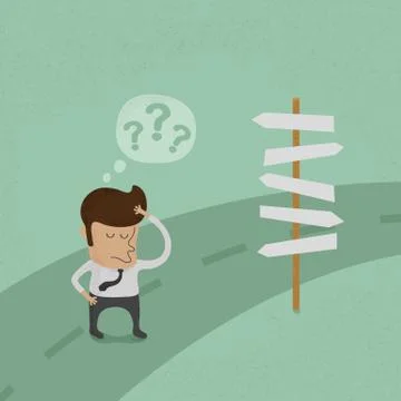 Businessman do not know where to go , eps10 vector format Иллюстрация