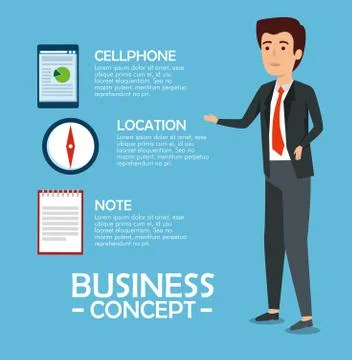 Businessman with document information plan data Illustrazione stock