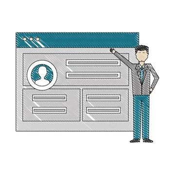 Businessman document website information digital Illustrazione stock