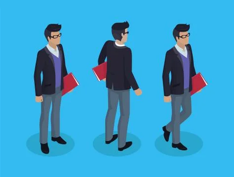 Businessman with Documents Vector Illustration 스톡 일러스트