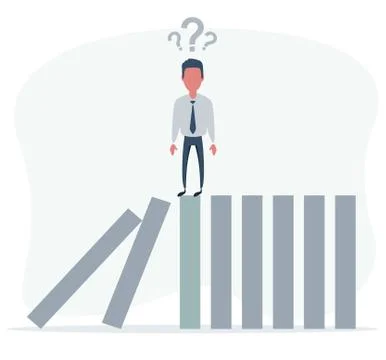 Businessman does not know what to do Stock Illustration