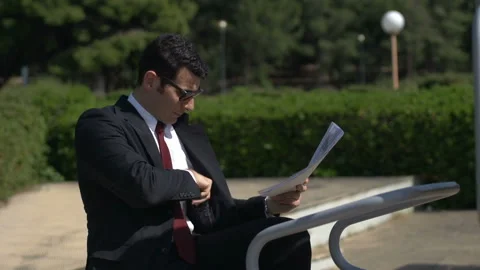  Businessman Doing Exercising,  close up Stock-Footage 210400380