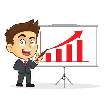Businessman Doing a Presentation Stock Illustration