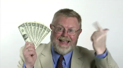 Businessman with dollars Stock Footage 810858