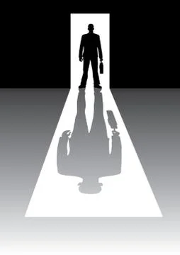 Businessman on Doorway Stock Photos