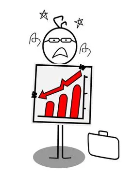 Businessman down chart Stock Illustration