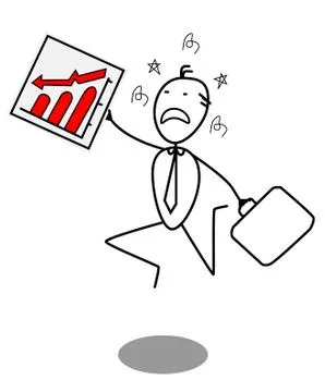 Businessman down chart Stock Illustration