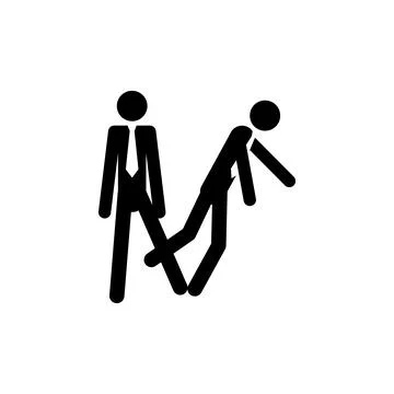 Businessman down the steps by kicked icon Stock Illustration