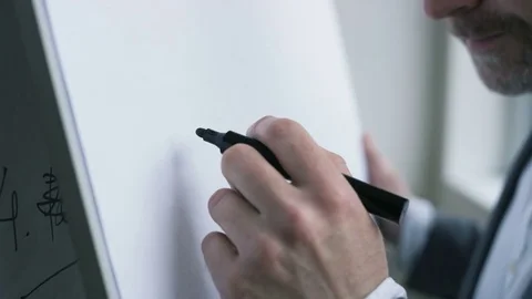 Businessman Drawing in the Air Stock Footage 73121633