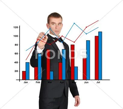 Businessman drawing chart Stock Photos
