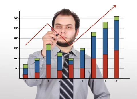 Businessman drawing chart Foto stock