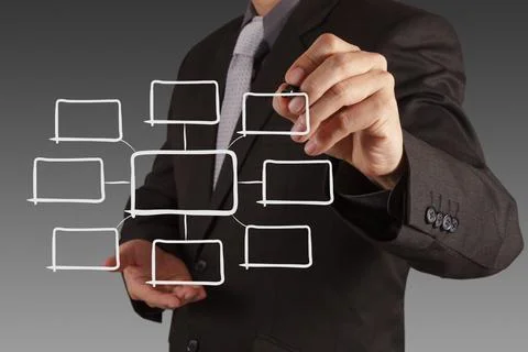 Businessman drawing an empty diagram Stock Photos