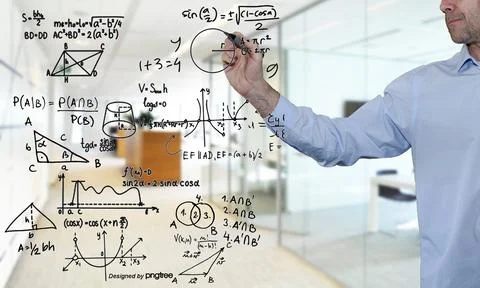 Businessman Drawing A Flowchart Stock Photos