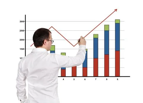 Businessman drawing graph Stock Photos