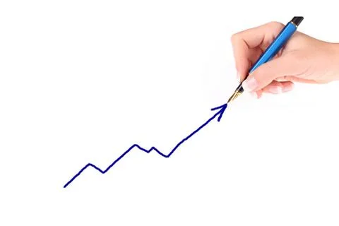 Businessman drawing a growing graph Stock Photos