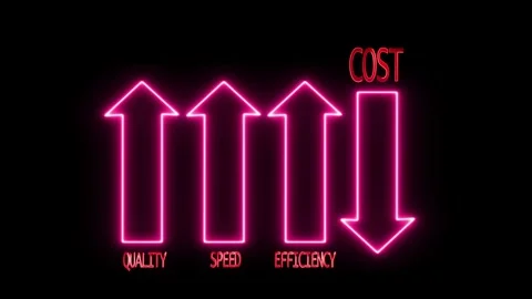 Businessman drawing quality speed efficiency and cost concept, Analysing bu.. Stock Footage 310280952