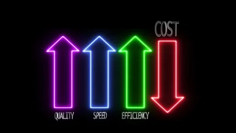 Businessman drawing quality speed efficiency and cost concept, Analysing bu.. 库存影片 310280953