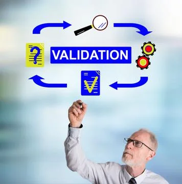 Businessman drawing validation concept Stock Photos