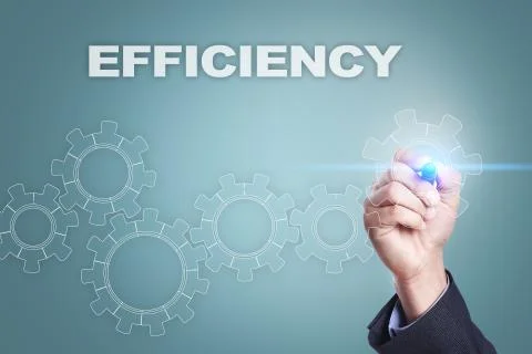 Businessman drawing on virtual screen. efficiency concept. 스톡 사진