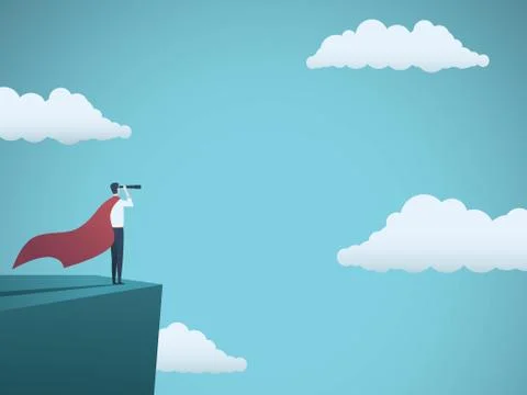 Businessman dressed as superhero vector concept. Businessman with cape and Stock Illustration