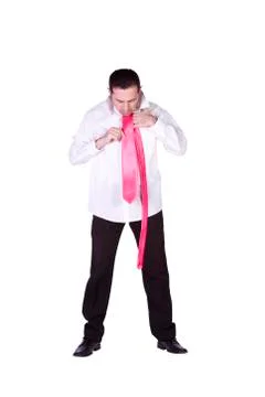 Businessman dressing up Foto stock